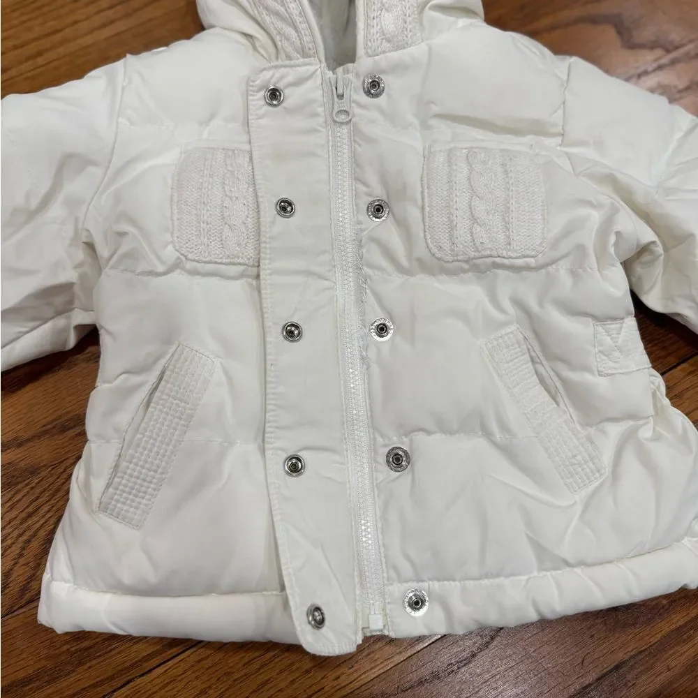 GAP Baby Hooded Puffer Winter Coat Girls Size 6-12 months